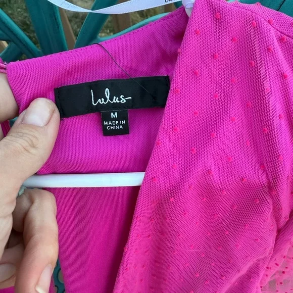 Lulu's Hot Pink Tiered Mini Dress - Picture 6 of 9